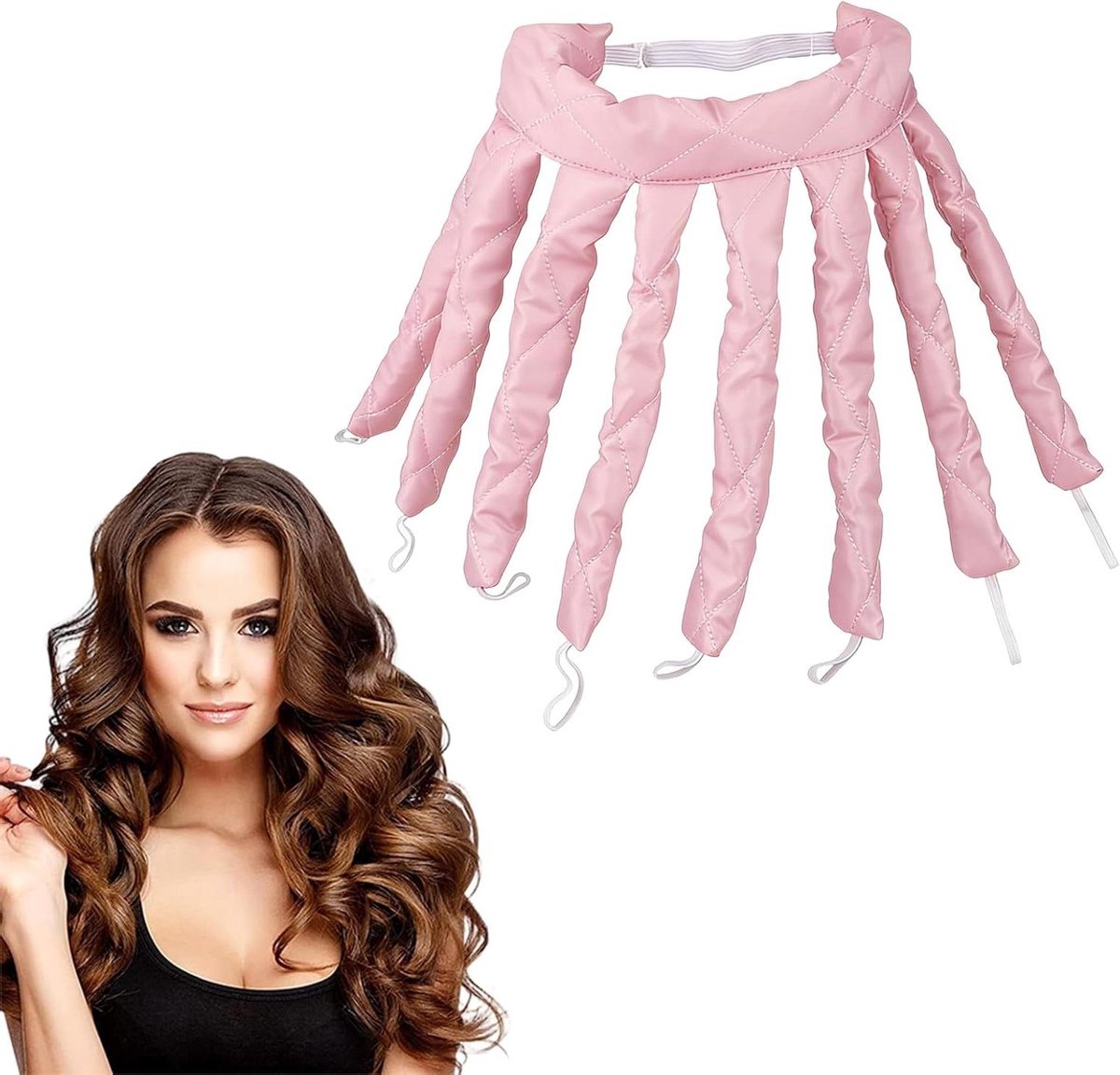 Hittevrije Haarkruller - Krulspelden Band - Haar Styling - Octopus Design - 23 x 173 cm - Roze