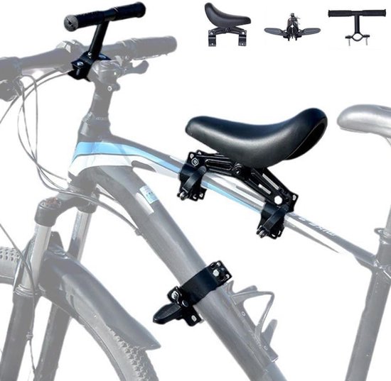 HEZIVO® Fietsstoeltje op Stang - Kinderzitje Herenfiets en Damesfiets - Zadel - Met Vouwpedaal