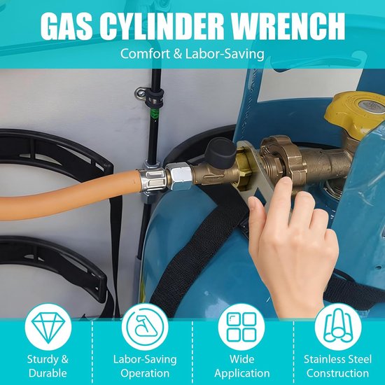 Gasflessleutel - Gereedschap - Kamperen en BBQ - Multifunctioneel ontwerp - 13 17 19 mm - Metaal — afbeelding 4