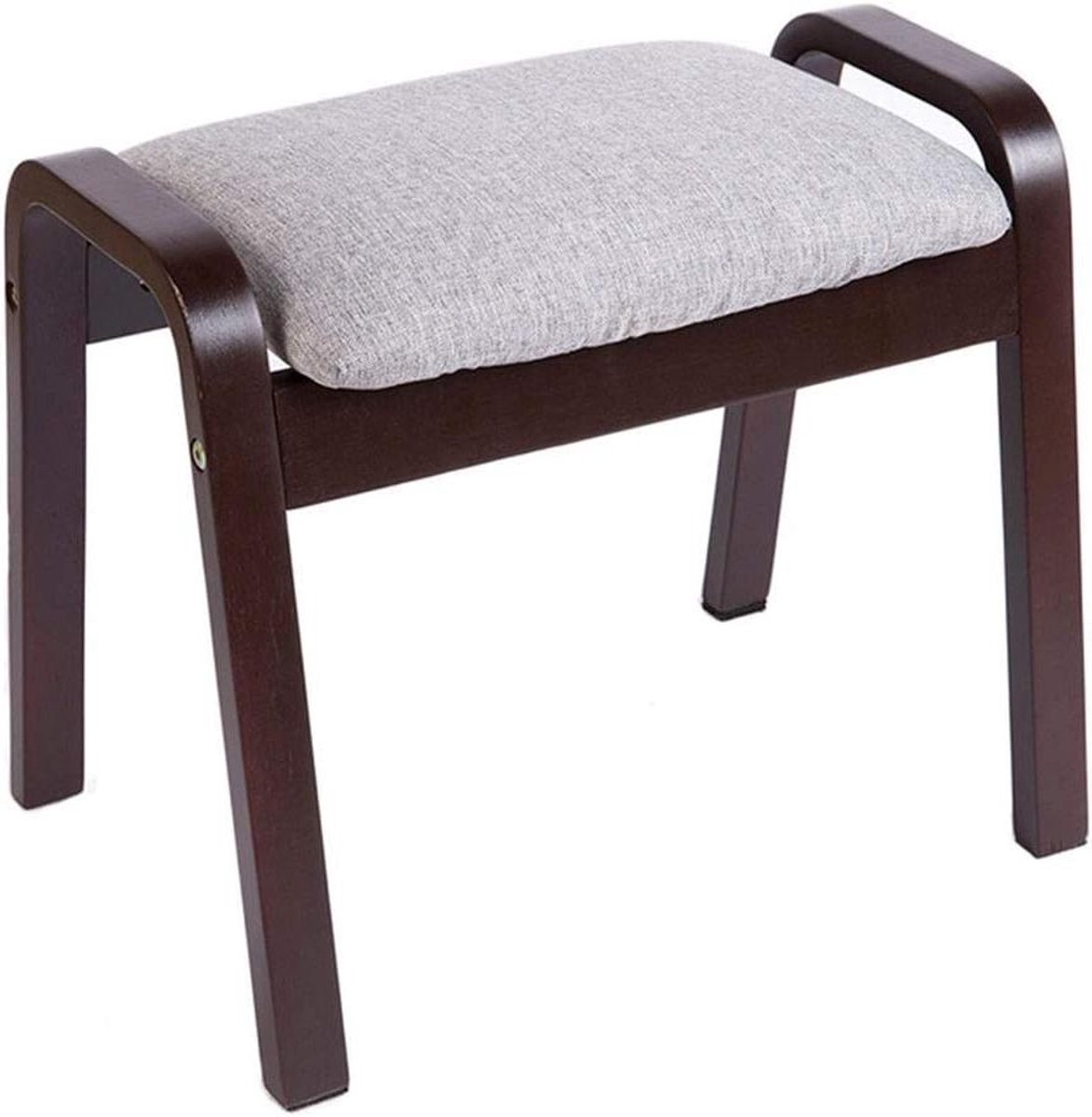Houten Kruk - Voetenbankje Zitje - Ontspannen Zitten - Massief Houten Frame - 44x33x37cm - Kleur A