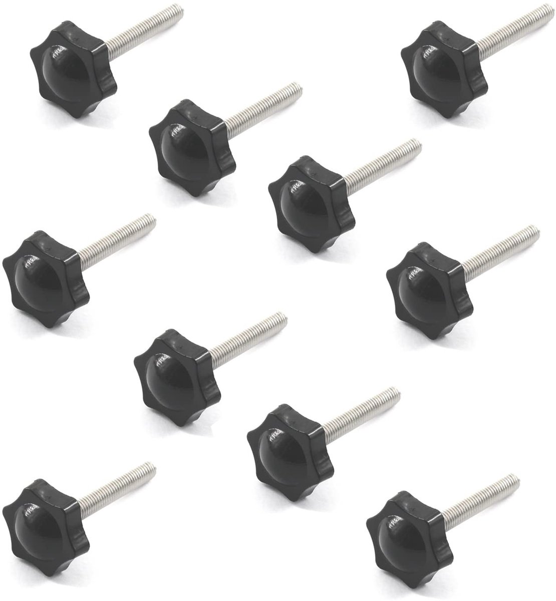 Dailygoody - M8x25mm Rvs Draad Vervanging - Duim Schroef Hand Aanscherping - 10Pcs - Ster Hand Knop - Anti-corrosie - Geschikt voor Binnen en Buiten -