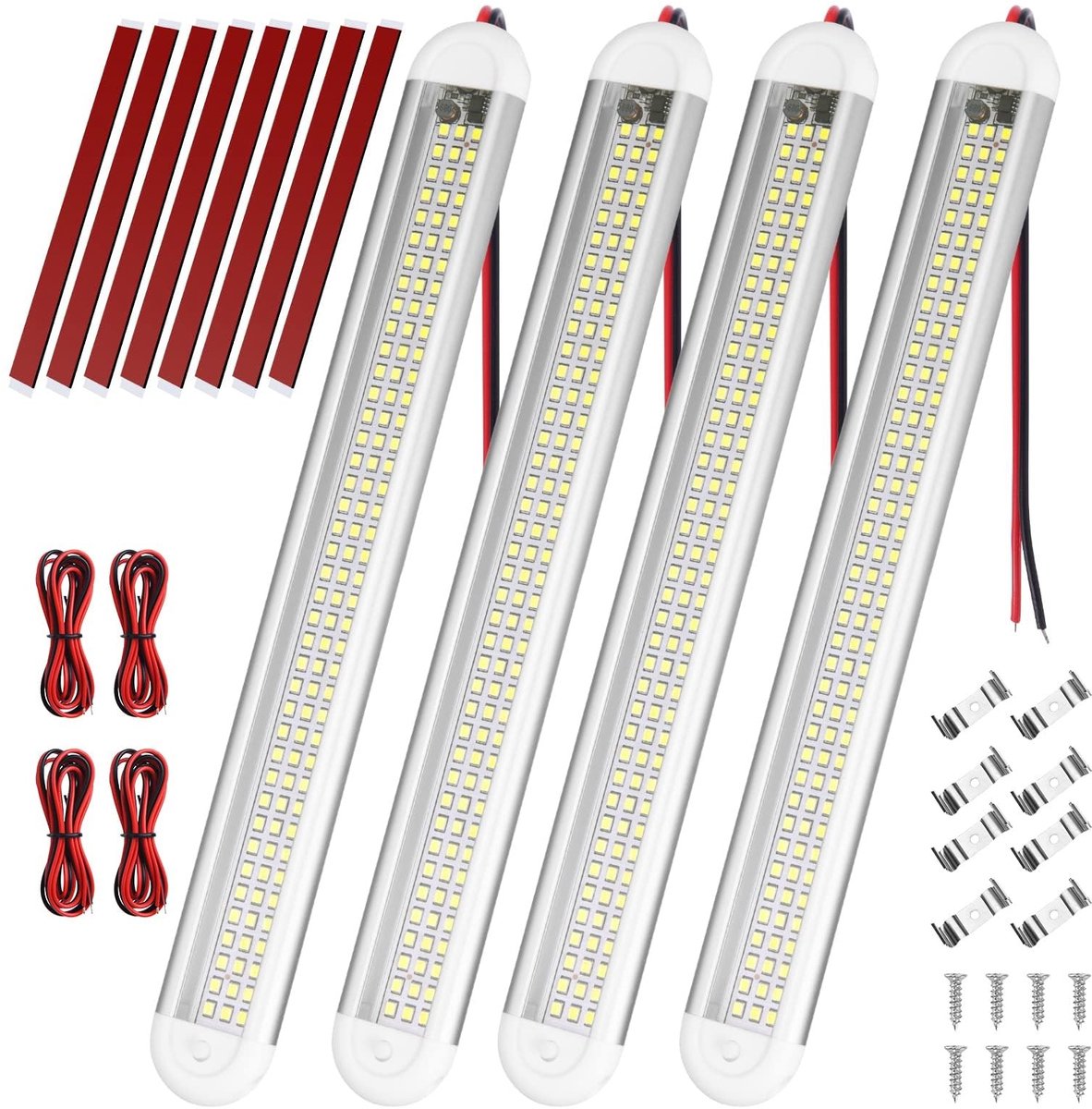 Dailygoody - LED Binnenverlichting - 12V LED Strip - 1600 Lumen - Waterdicht - Verlichting voor Auto en Camper - 4 Stuks LED Strip