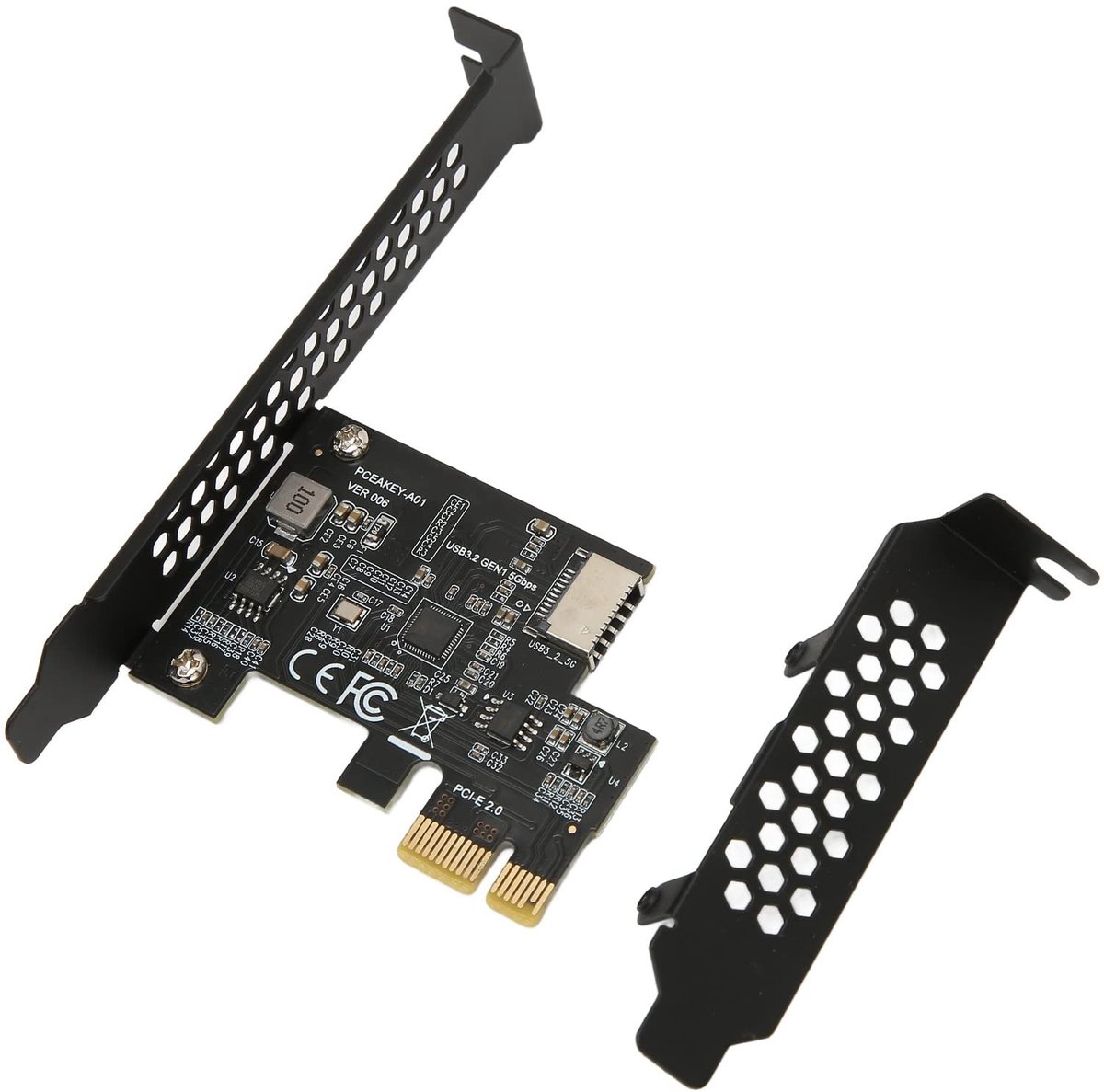 Dailygoody - Naar USB 3.2 Uitbreidingskaart - USB3.2 Gen1 Type E - Hoogwaardige Snelheid - Zwart - USB C PCI Express Card - Geschikt voor Desktop...