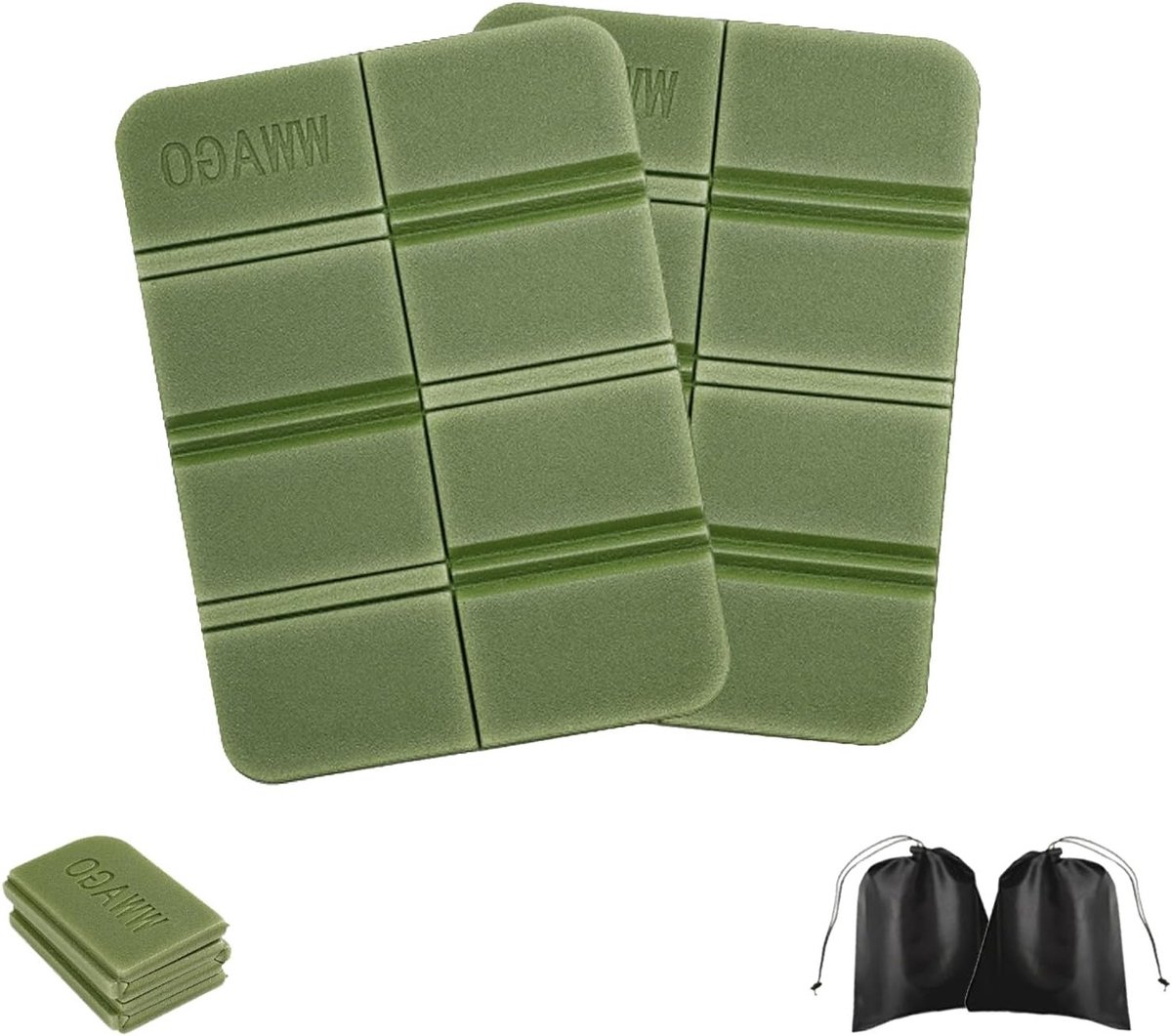 Set van 2 Lichtgewicht Vouwkussens voor Buiten, Waterdichte Zitkussens, Opvouwbare Vloermat voor Picknick, Kamperen en Wandelen, Vochtbestendig en Comfortabel