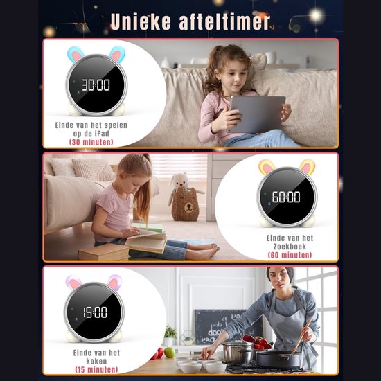 AHD® Slaaptrainer - Kinderwekker - Slaaptrainer Kinderen - Wit - 6cm x 7cm x 6cm van ahd — afbeelding 4