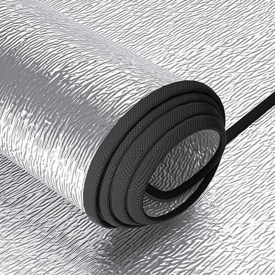 Camping vloermat - waterdicht campingtapijt - aluminiumfolie slaapmat - PVC aluminiumfolie pad - dubbelzijdig deken - isolerende foliedeken met opbergtas voor , wandelen van Camping — afbeelding 4