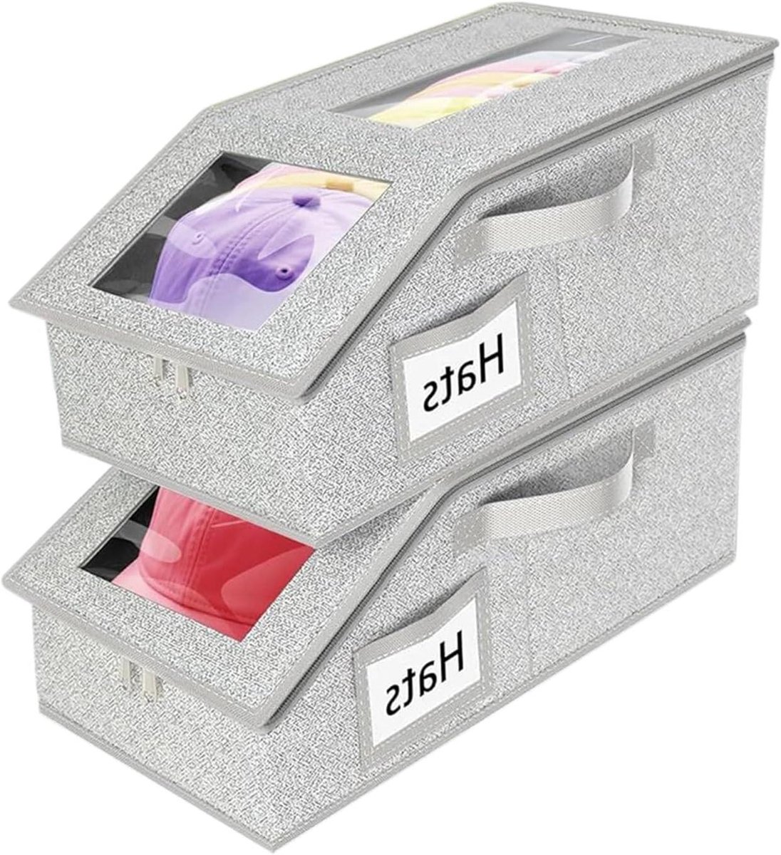 Hoeden Organizer - Petten Opslag - Kast Opruimen - Stapelbaar Ontwerp - 2 Stuks - Meerkleurig