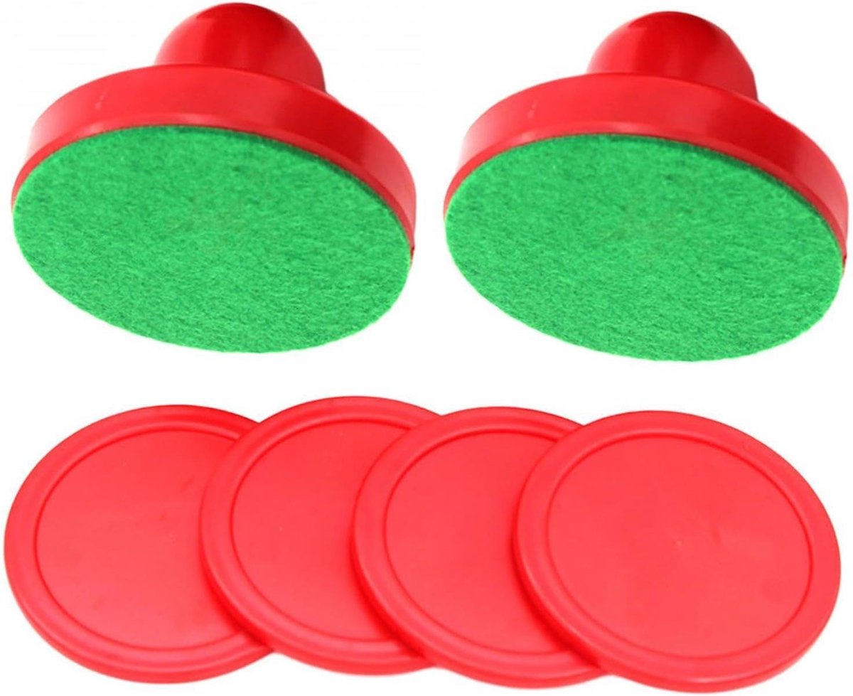 Airhockey Accessoires - Puscher en Puck - Spelplezier Thuis - Duurzaam Kunststof - 7.6 cm - Groen