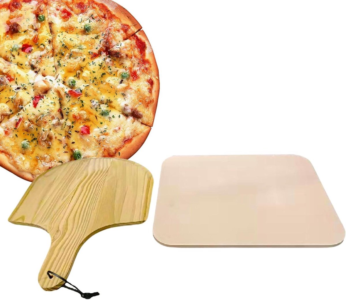 Pizza Bakplaat - Baksteen Set - Oven Gebruik - Hoge Temperatuur - 38 x 30 cm - N.v.t.