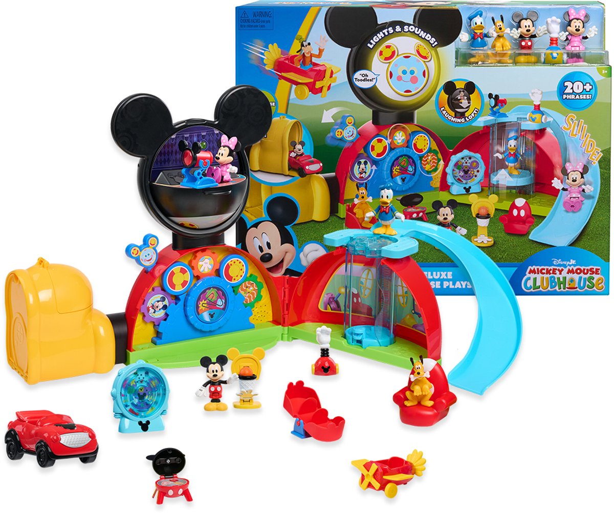 Disney Mickey Mouse - Deluxe Clubhouse Playset - Interactief Speelhuis met Licht & Geluid - Inclusief Figuren & Accessoires