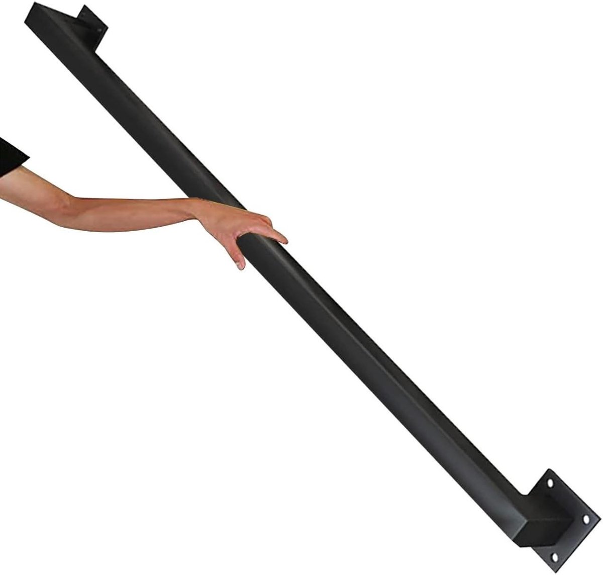 Trapleuning Metaal - Grijprail Smeedijzer - Veilig Trap Lopen - Stevig Duurzaam Ontwerp - 80 cm - Zwart