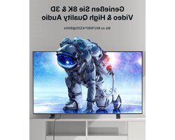 8K HDMI Kabel 1 Meter - 2 Stuks, HDMI 2.1 Kabel 48Gbps, Geschikt voor 4K@120Hz, 144Hz, 8K@60Hz, HDCP 2.2 & 2.3, HDR 10, eARC, Ideaal voor Laptop, Monitor, UHD TV, PS5, PS4 en Dolby