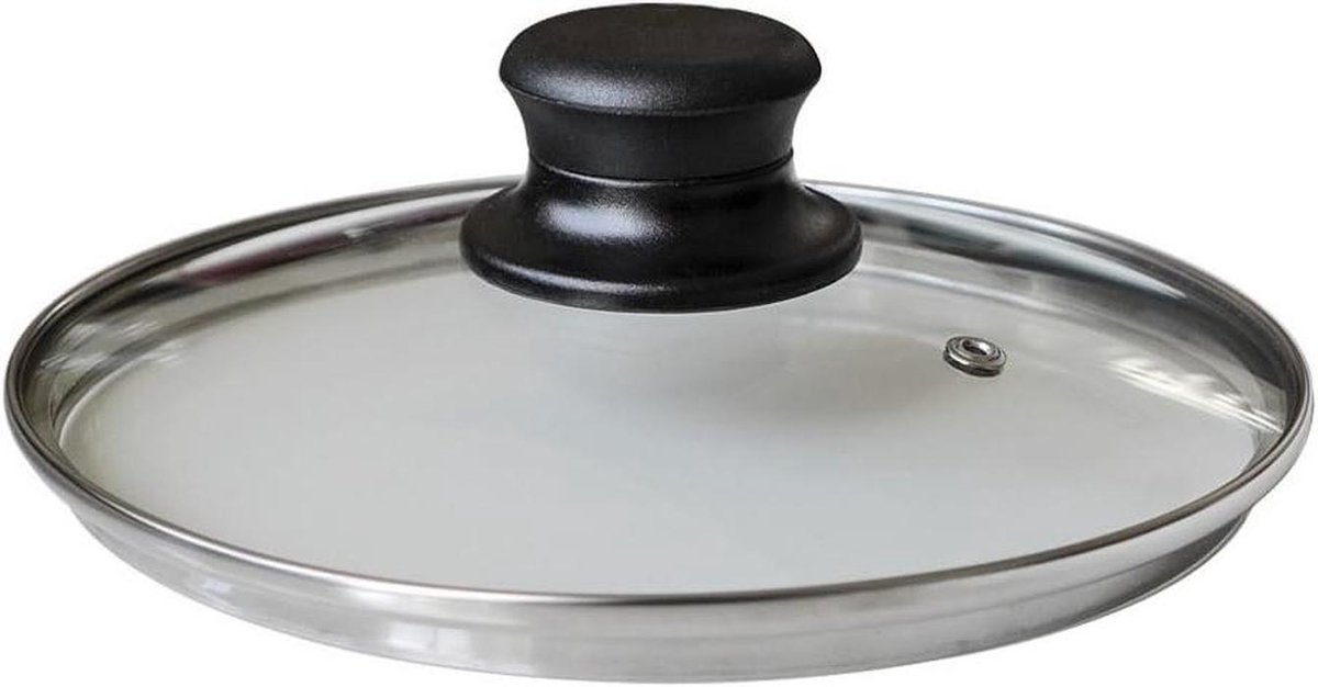 Glazen Deksel - Pan Deksel - Zichtbaar Koken - Met Stoomuitlaat - 28 cm - Transparant