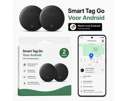 Android GPS Tracker – 2 stuks - Real-time Locatie Volgsysteem – Werkt met Google Find My app- Alleen geschikt voor Android telefoons- Gecertificeerd - Batterij Vervangbaar - 24/7 live locatie meekijken - Zwart