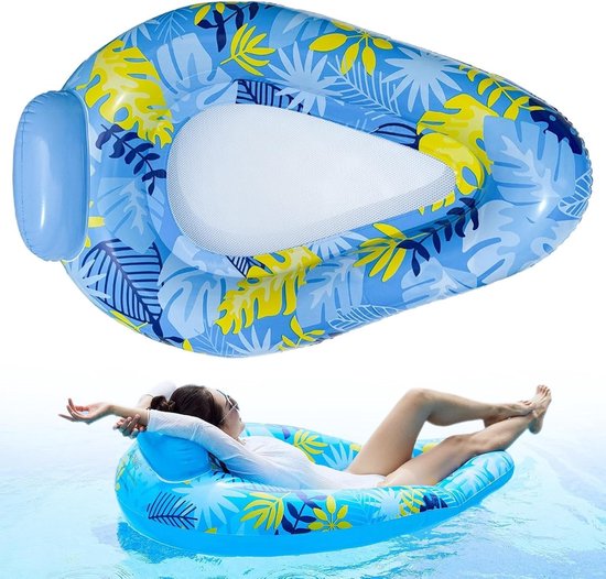 Opblaasbare drijver - Watermat Zomer - Ontspannen in water - Mesh bodem - 145 x 95 cm - Niet gespecificeerd — afbeelding 5