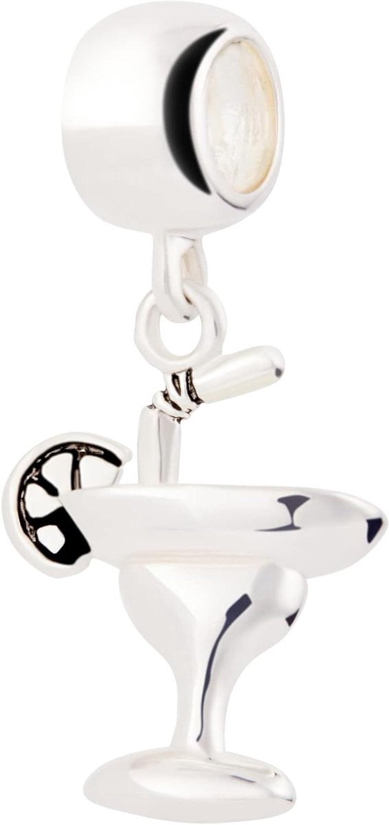 Martini Glas Hanger - Cocktail Bedel - Sieraden Maken - Echt Zilver - 1 cm - Zilver