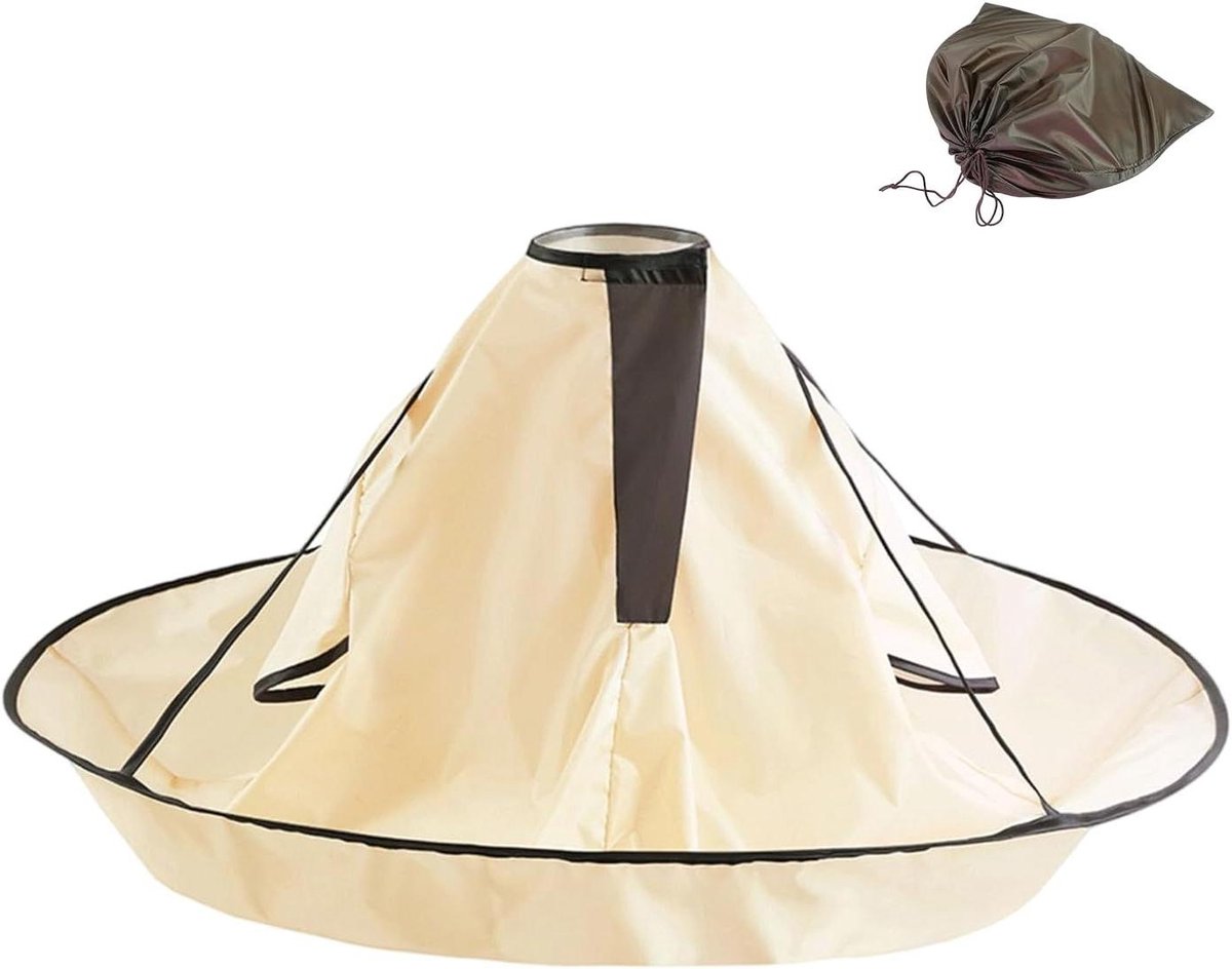 Kapmantel Haarstyling - Kappersschort Knipparaplu - Haarknippen Thuis - Waterdicht Polyester - 90 cm Diameter - Zwart