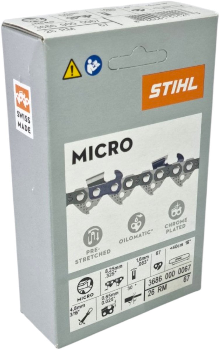 Stihl .325" Rapid Micro (RM) zaagketting 40 cm .325" 1,6 mm 67 TG ( 36860000067 )