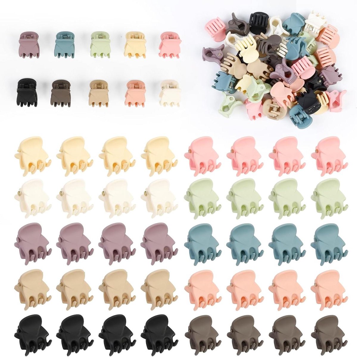 Kleine Haarclips - Mini Klipjes - Haar Styling - Matte Coating - 40 Stuks - Gekleurd
