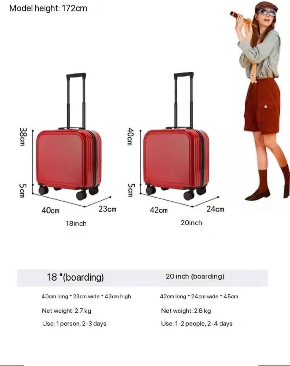 Koffer Set - Reisbagage Trolley - Reizen Organiseren - Schokbestendige Hardcase - 2 Delig - c – foto 6
