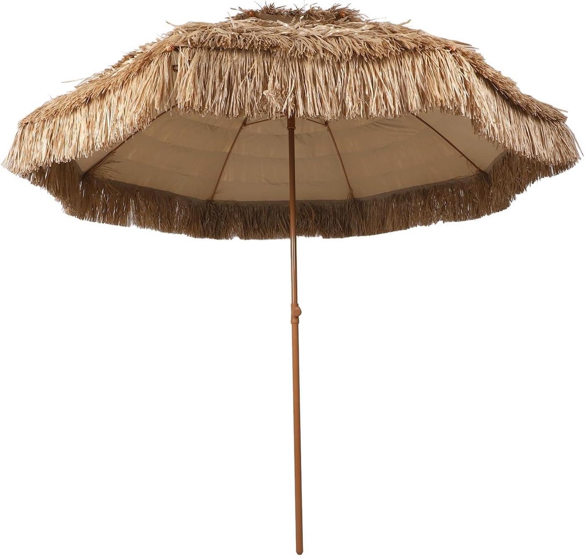 Rieten Parasol - Strandparaplu Tuinparaplu - Buiten Ontspannen - UPF 50 Zonwering - 2.4m Diameter - Natuurlijk Riet