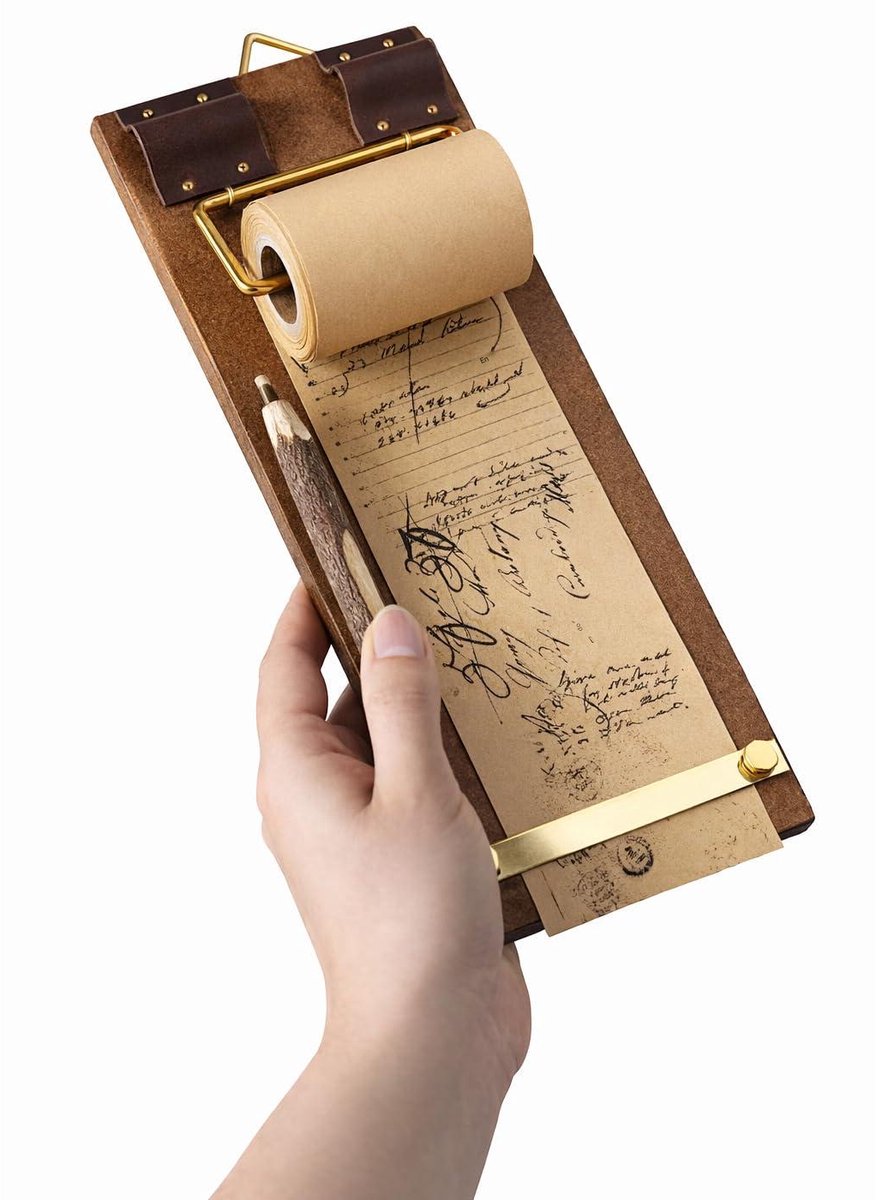 carmdering - Notitiebord - Muurbord - Papierrolhouder - Gele papierrol, gemakkelijk af te scheuren, soepel schrijfbaar - Geschikt voor houten muurbord - Perfect voor keuken, kantoor en café - Milieuvriendelijk en praktisch - 1 rol