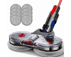 Ryoudavell - Elektrische vloerwisser - Mop & Dweil Opzetstuk - Geschikt voor Dyson V7 V8 V10 V11 V15 Steelstofzuiger - Stofzuigermond voor Nat & Droog - Inclusief 6 Dweilpads - ABS & Fiber