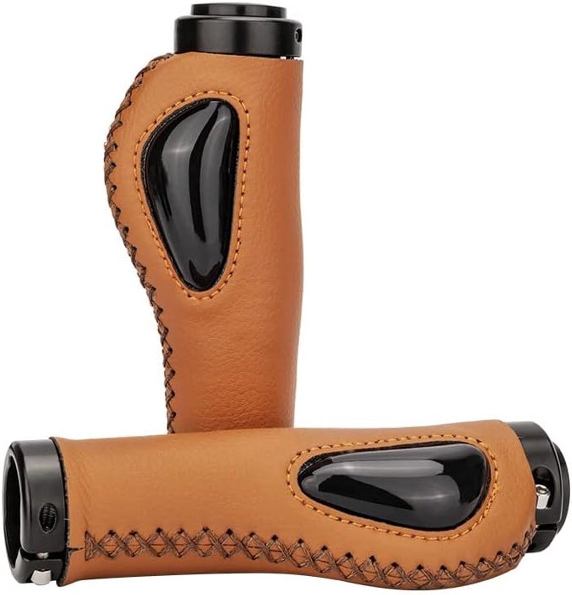 Comfortabele Fietsgrepen van Siliconen met Schokabsorptie voor Mountainbikes - Antislip, Duurzaam en Ergonomisch Ontwerp - Bruin
