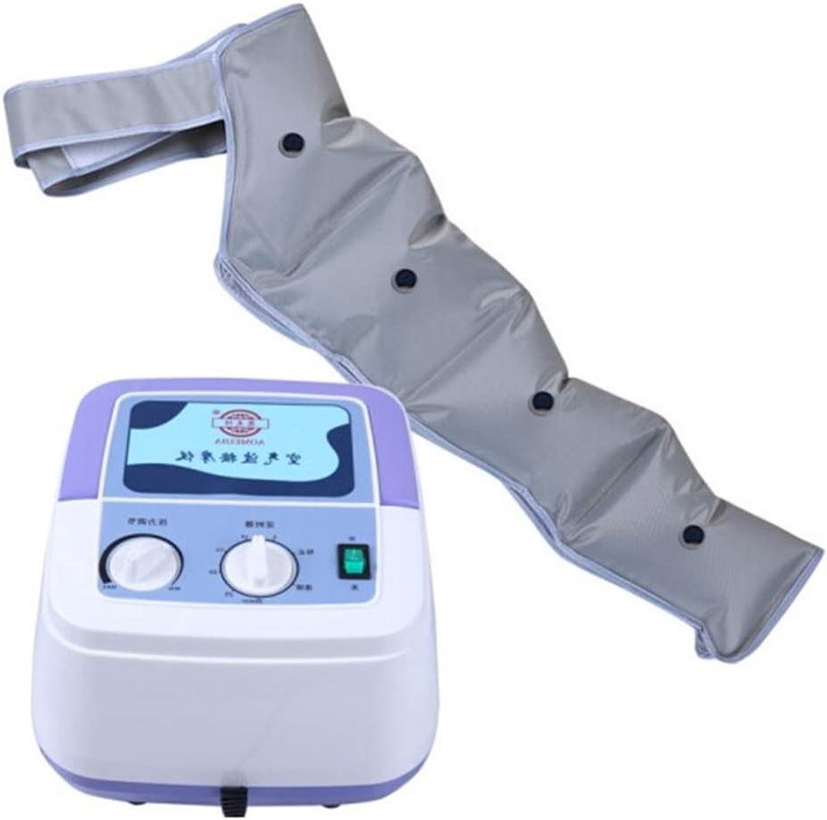 Beenmassageapparaat - Luchtcompressie Apparaat - Verlicht Vermoeidheid - 4 Ademende Luchtkussens - Instelbare Druk - Grijs