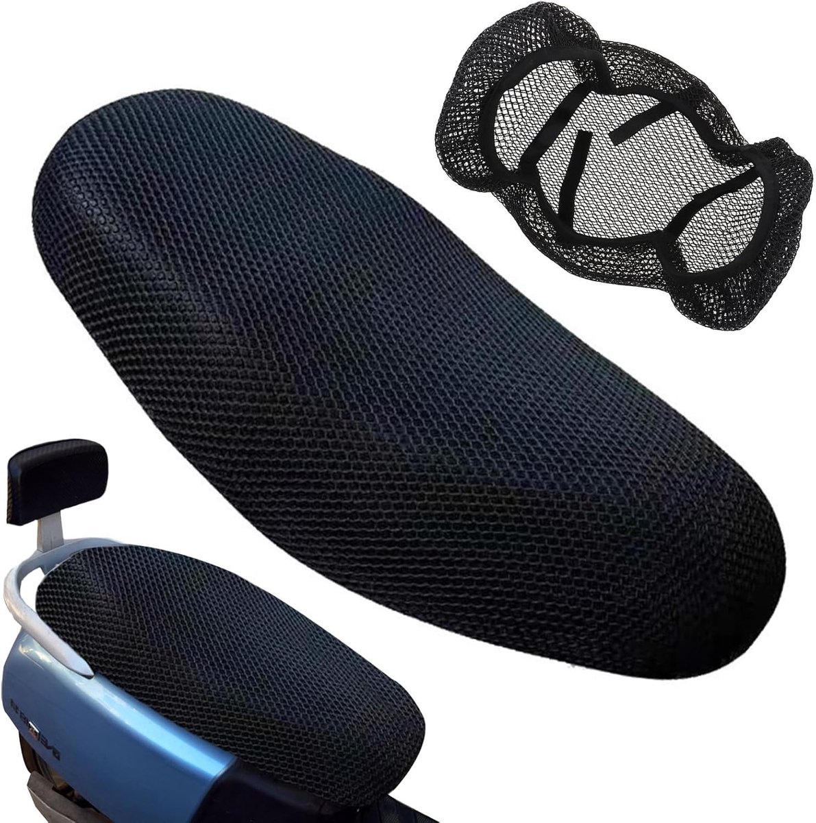 Comfortabele Motorzitkussen 75 x 60 cm | 3D Zitbedekking | Ademend Net voor Zomergebruik | Geschikt voor Elektrische Motoren en Motorrijders