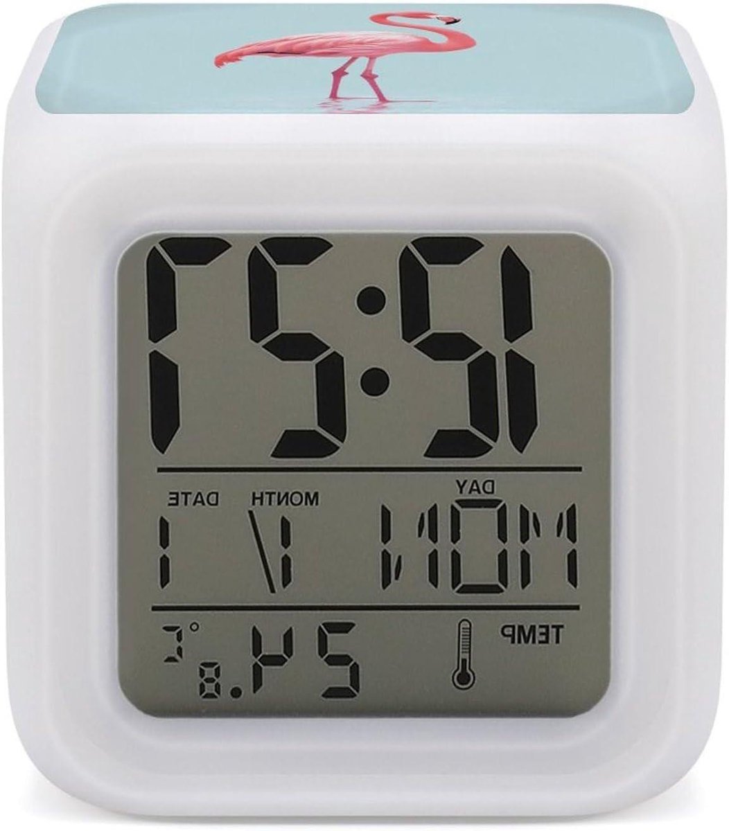 Digitale Wekker - Nachtlampje Klok - Wakker Worden - 7 Kleuren Verlichting - One Size - Meerkleurig