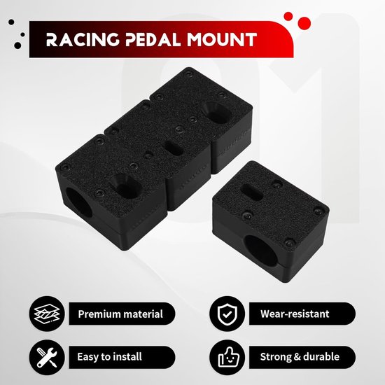 Racepedaal Houder - Pedaal Mount - Sim Racing - Verbeterde Stabiliteit - 12x12x10 cm - Zwart — afbeelding 3
