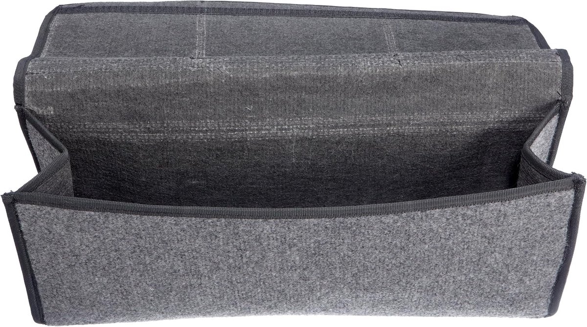 Kofferbak Organizer Vilt 50x20x13 cm - Auto Opbergtas met Klittenband - Antislip Compacte Opberger voor Gereedschap, Gevarendriehoek en Boodschappen - Grijs – foto 2