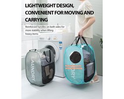 Wasmand - Opvouwbaar Pop-Up - Voor Badkamer, Slaapkamer, Wasruimte, Kinderkamer, Hotel & Reizen - Blauw