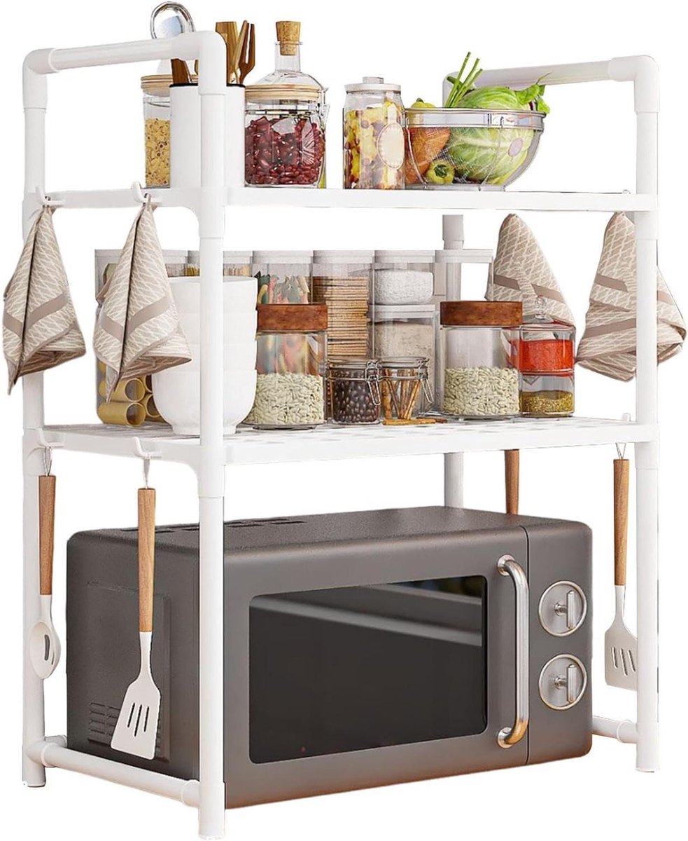 Magnetronrek - Keuken Organizer - Keuken Opbergen - Verbreed Ontwerp - 5.2 x 28 x 5.2 cm - Wit