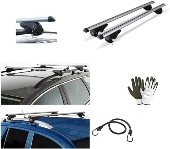 Dakdragers Auto - Imperiaal Aluminium - Bagage Vervoeren - Met Slot - 120 cm - Grijs