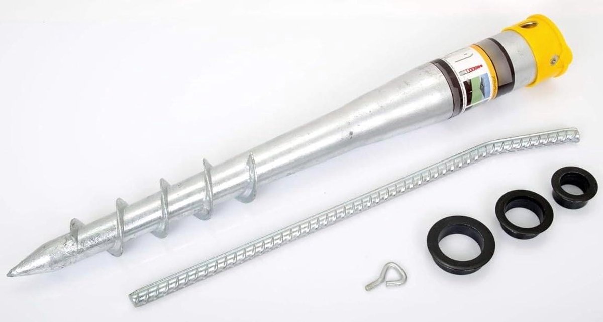 Parasol Grondanker - Parasolvoet - Stabiele Parasol - Verstelbare Klem - 55 cm Hoog - Zilverkleurig