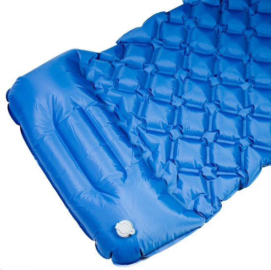 Opblaasbare Slaapmat - Luchtbed Kamperen - Buitenavontuur - Waterbestendig TPU Nylon - 200 cm Lengte - Blauw — afbeelding 2