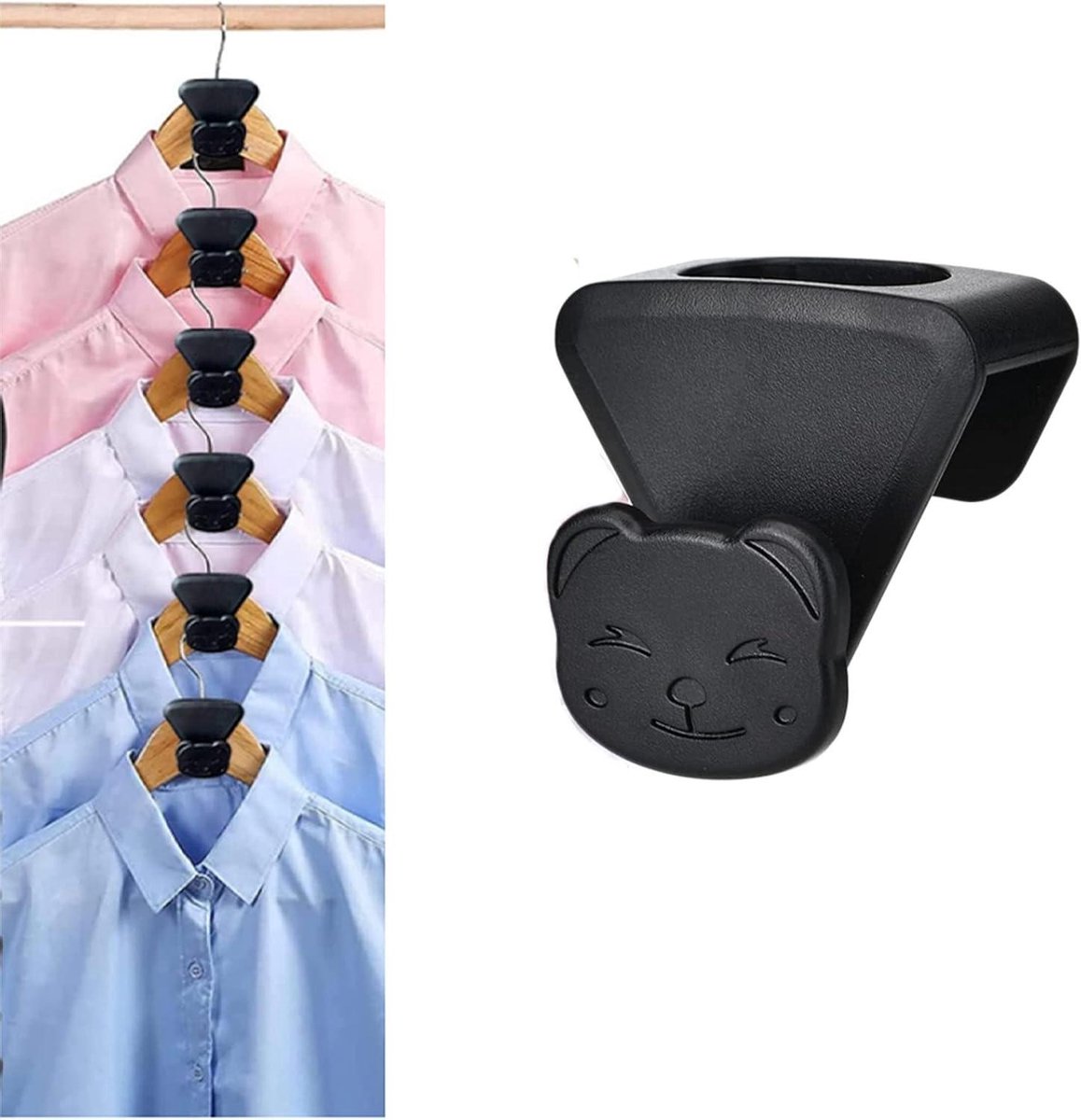 Hanger Haken - Kast Organizers - Meer Kastruimte - Ruimtebesparend Ontwerp - 36 Stuks - Zwart