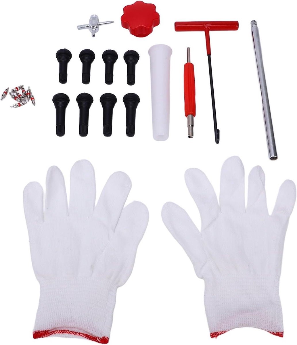 Ventiel Gereedschap Set - Band Reparatie - Banden Onderhoud - Lekvrije Afdichting - 24 Stuks - Rood Handvat
