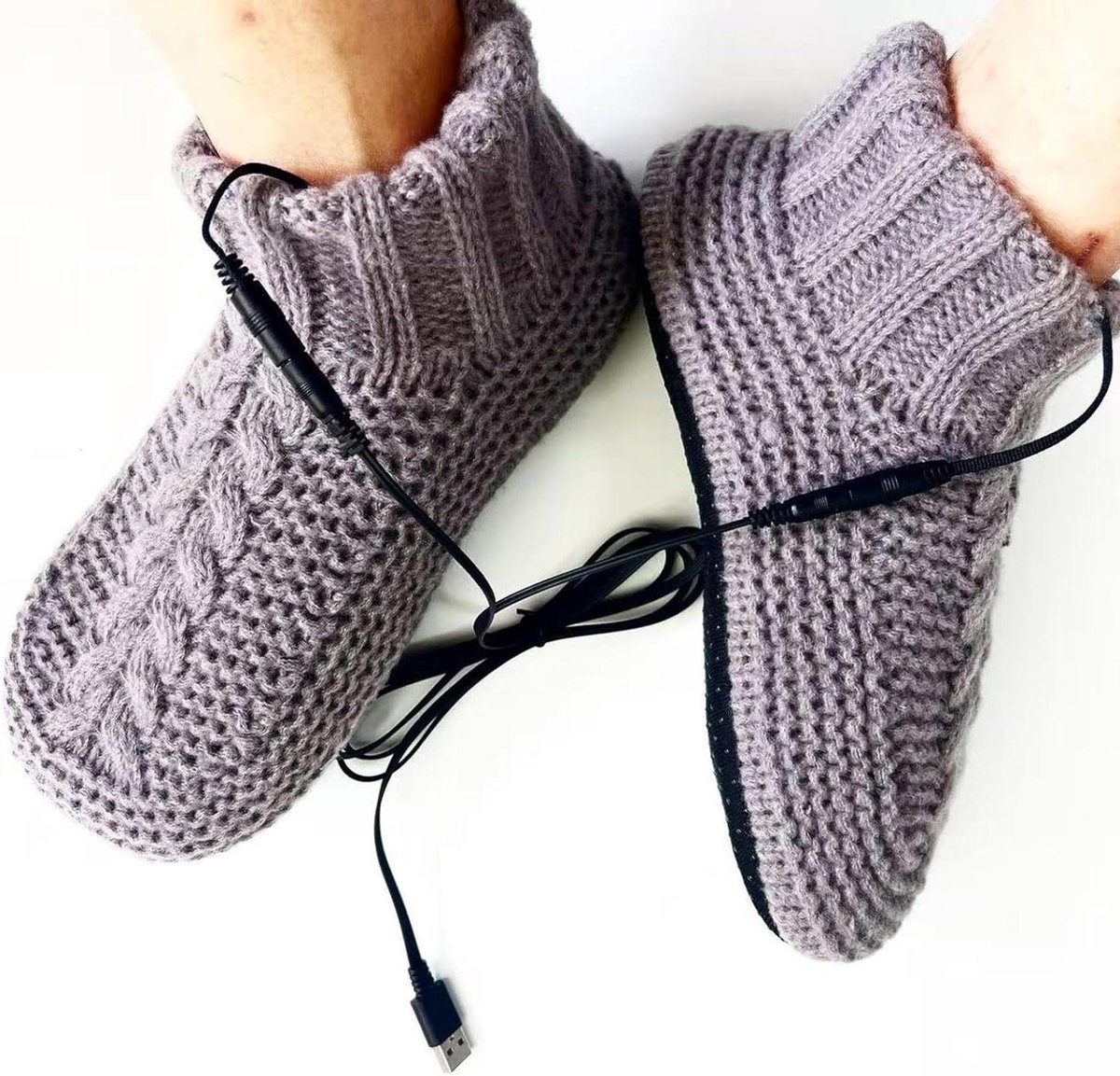 Verwarmbare Sokken - Voetwarmers - Warm Blijven - Antislip Zool - One Size - Grijs