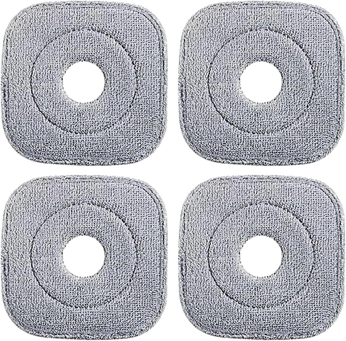 Dweilkop Vervanging - Microvezel Pads - Grondig Reinigen - Hoge Absorptie - 4 Stuks - Grijs