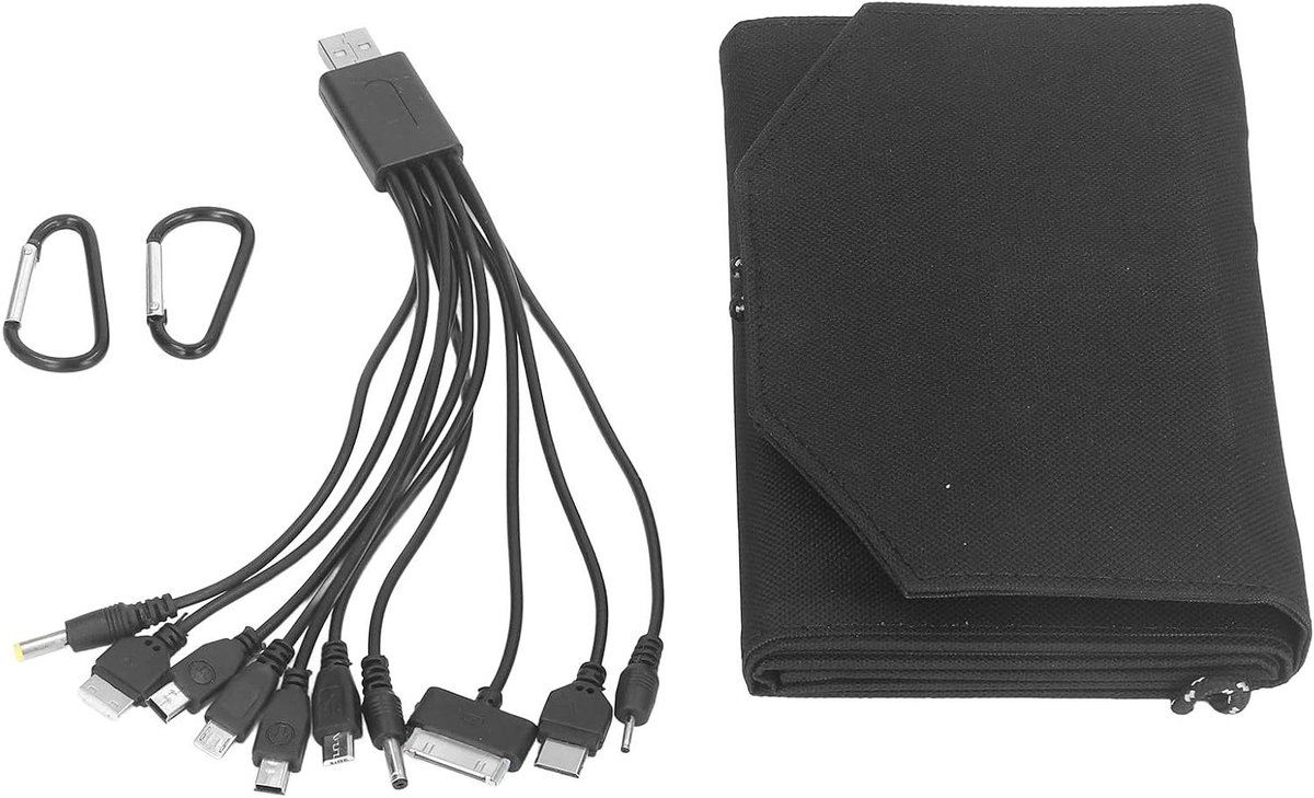Zonnepaneel Opvouwbaar - Draagbare Charger - Buiten Opladen - Hoge Conversie Snelheid - 15 Watt - Zwart