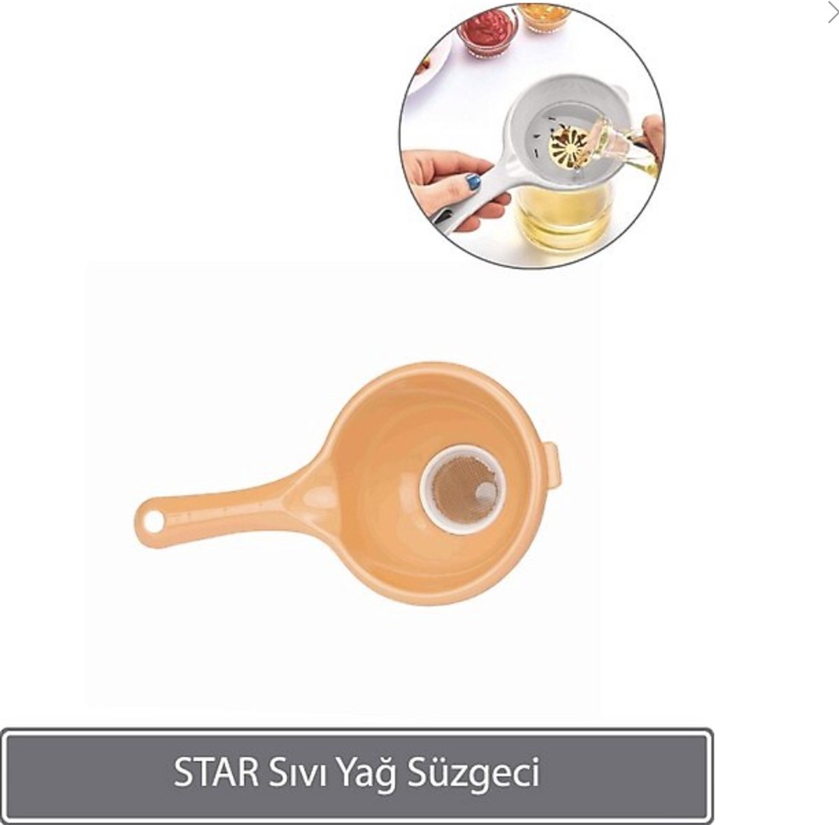 Sunplast SC-261 - Oliezeef / Vetzeef – Keuken Zeef voor Olie en Frituurvet – Handige Olie Filter – Duurzaam Kunststof – Somon, Latte of Antraciet