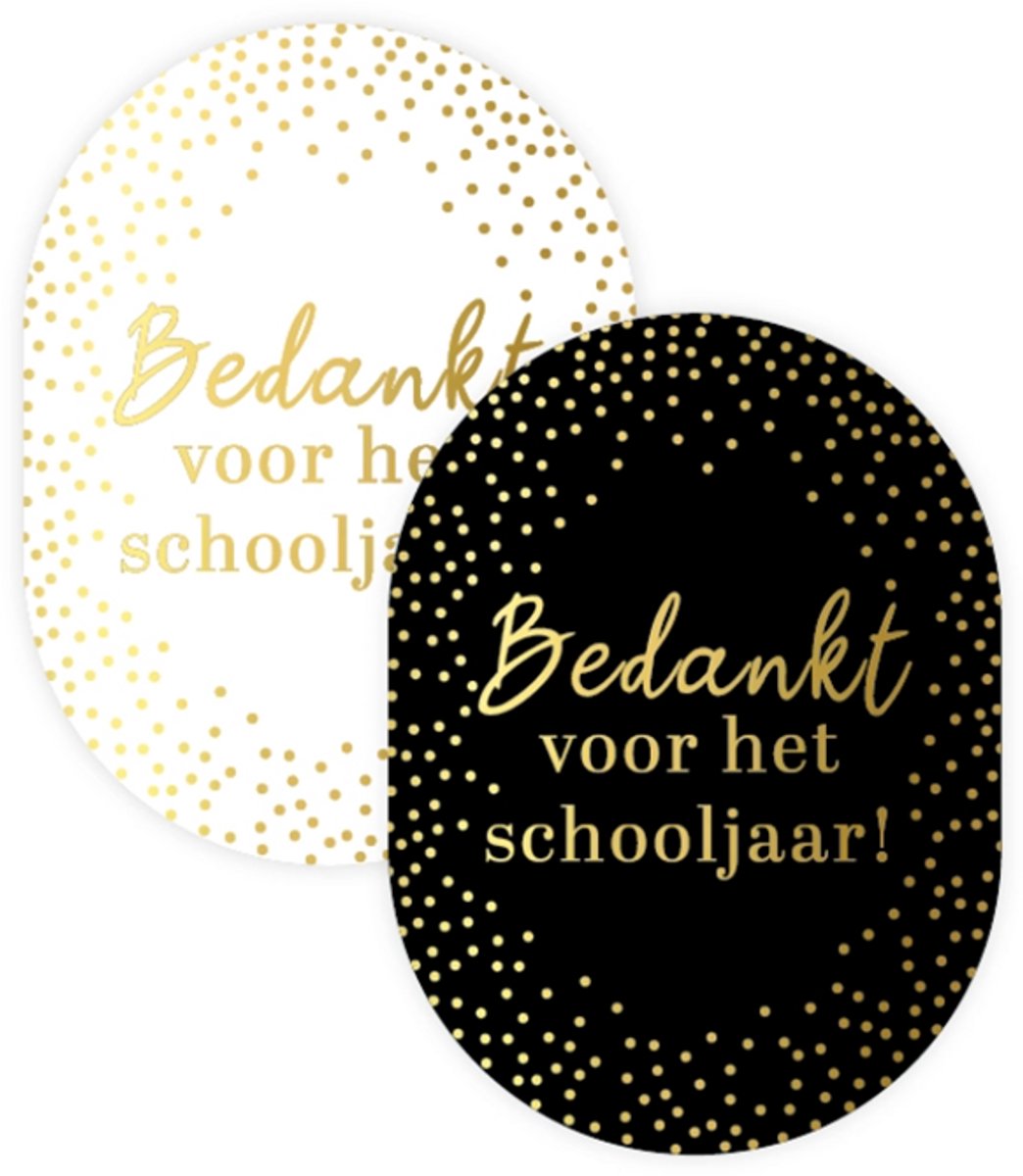 10x sticker Bedankt voor het schooljaar - Juf - Meester - Dankjewel - Bedankje - Cadeau - Wensetiket