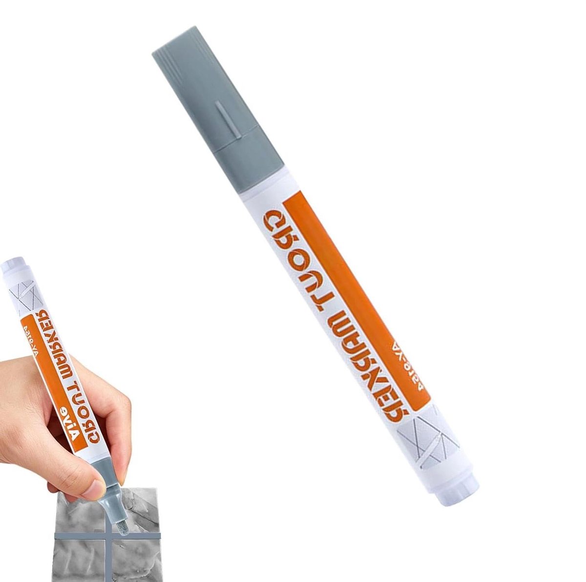 Voegenpen Reparatie - Tegelmarker Herstel - Voegen Vernieuwen - Sneldrogend Waterdicht - 14 cm Lengte - Grijs