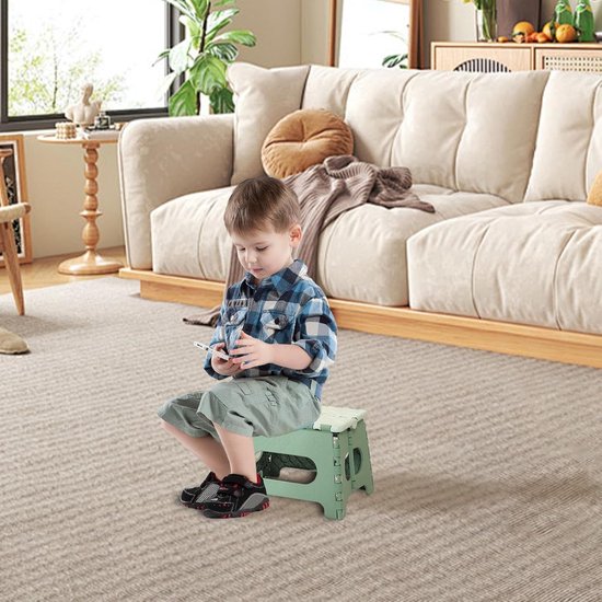 Klapkruk - Opvouwbare stoel - Ruimte besparen - Compact ontwerp - 37 cm hoog - Groen — afbeelding 2