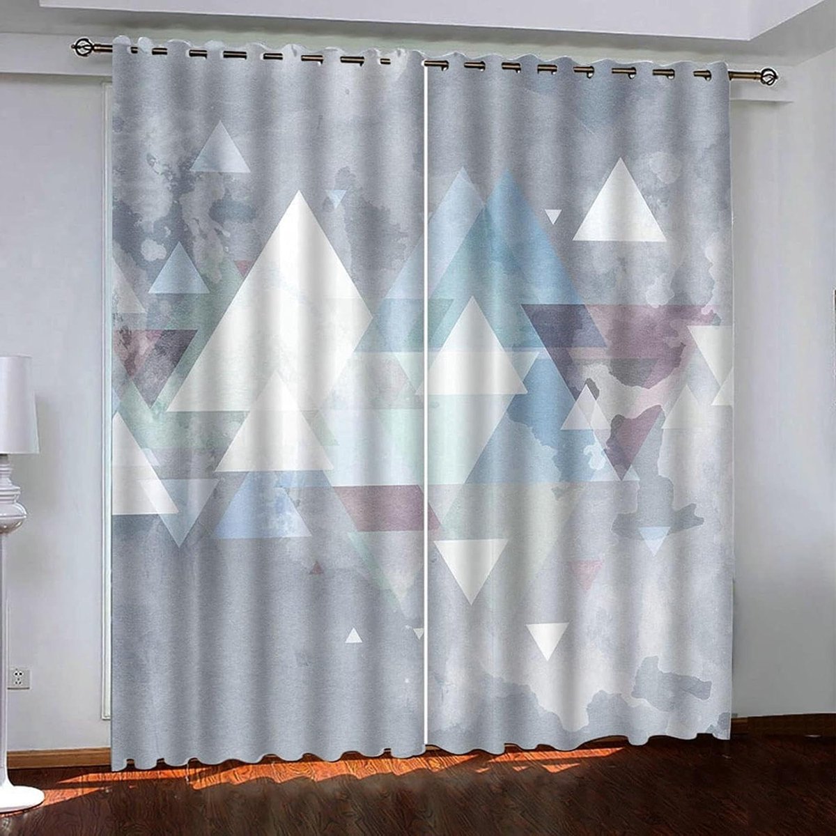 Verduisterende gordijnstof - Raambekleding - Slaapkamer privacy - 98% lichtblokkerend - 2x 42x45 cm - 3D driehoek