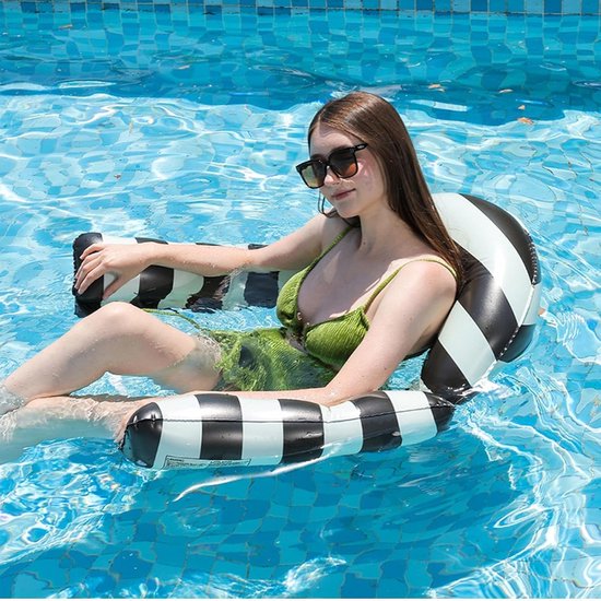 Drijvende Matras - Opblaasbaar Ligbed - Water Ontspanning - Ergonomisch Ontwerp - 111x107 cm - Wit — afbeelding 3