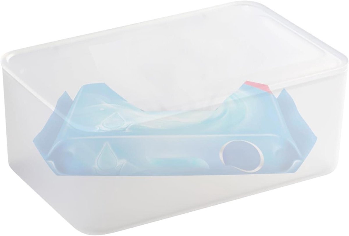 Vochtige Doekjes Houder - Herbruikbare Opbergdoos - Hygiënisch Werken - Voorkomt Uitdroging - 19x12x7.5 cm - Transparant